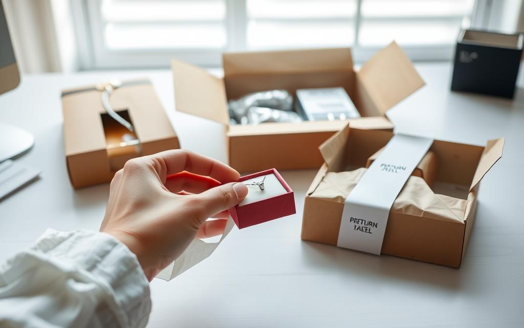Pakowanie przesyłki zwrotnej biżuterii